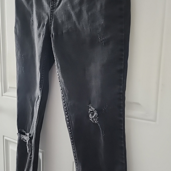 Free People Jeans Womens Size 26 Raw Hem Fringe Skinny Mid Rise Boho Ankle Chic - Picture 9 of 10